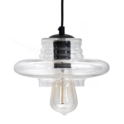 Torus Saucer Pendant with Clear Glass