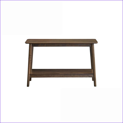 Solid Rubber Wood Coffee Table with Shelf – Contemporary Style for Living Room Space-Saving