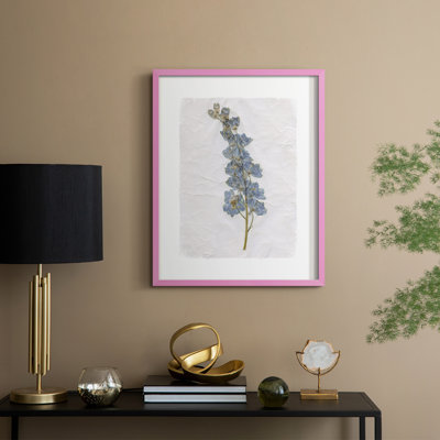 Découpage floral I, reproduction encadrée - bois massif