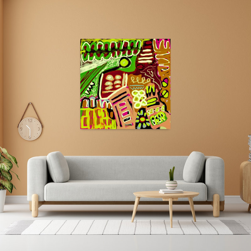 Art contemporain, art moderne abstrait rêveur, H 48 po x l 48 po