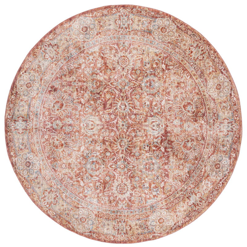 Tapis oriental rouille, Rond 6 pi 4 po