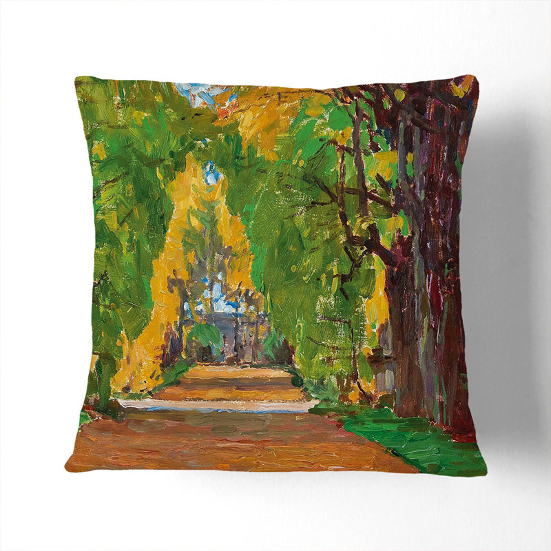 Park In Jevisovice By Carl Moll Square Throw Cushion, Black, 55cm H x 55cm W x 20cm D