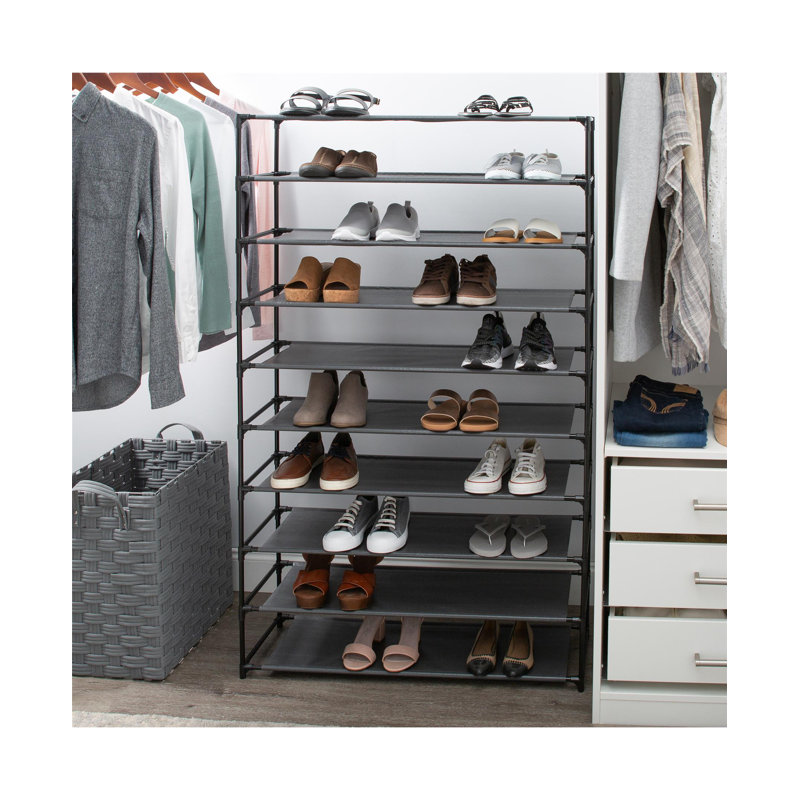 Burrier 50 Pair Shoe Rack, Black
