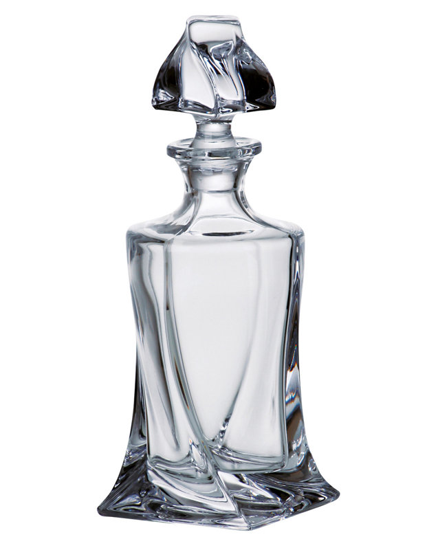 Crystal Lead Free Crystal Beverage Dispenser, 10" H x 3.9" W x 3.9" D