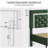 Alber Faux Leather Diamond Tufted Platform Bed with Headboard & 2 Rustic Farmhouse Nightstands Set, Barn Door End Tables with Storage Shelf-1409822705-1409822701