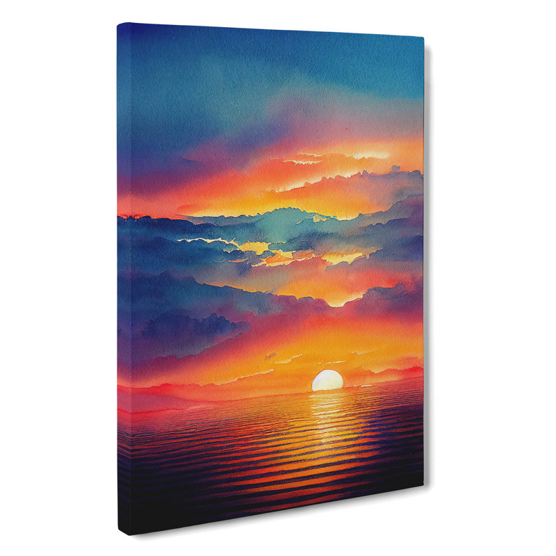 Distinguished Ocean Sunset - Wrapped Canvas, 76cm H x 50cm W