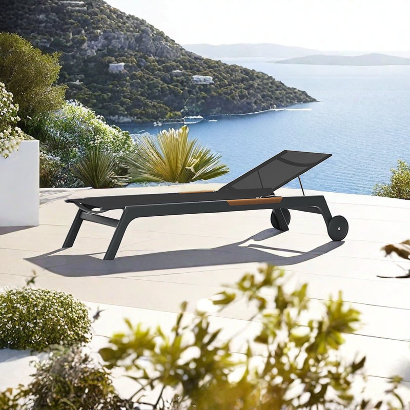 Chaise longue d'extérieur en alliage d'aluminium Siddie