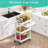 3 Tier Rolling Cart with Drawer & Lockable Wheels, Plastic Shelf Storage Organizer Cart-111805339
