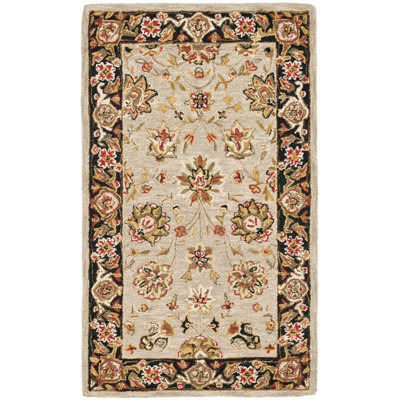 Tapis ivoire en laine crocheté à la main Hollander