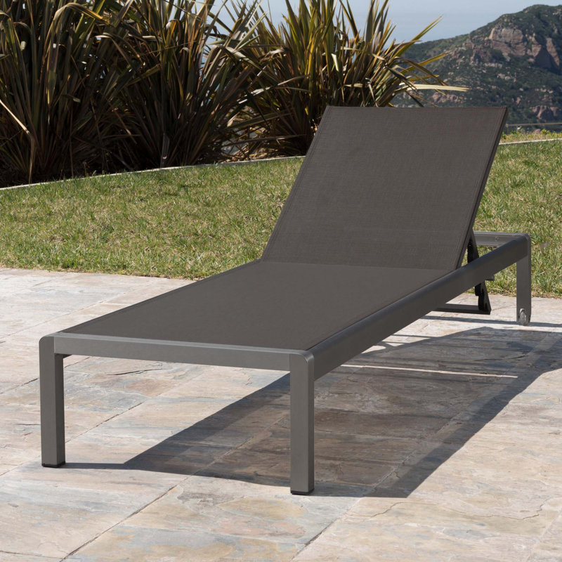 Chaise longue, Argent, Gris