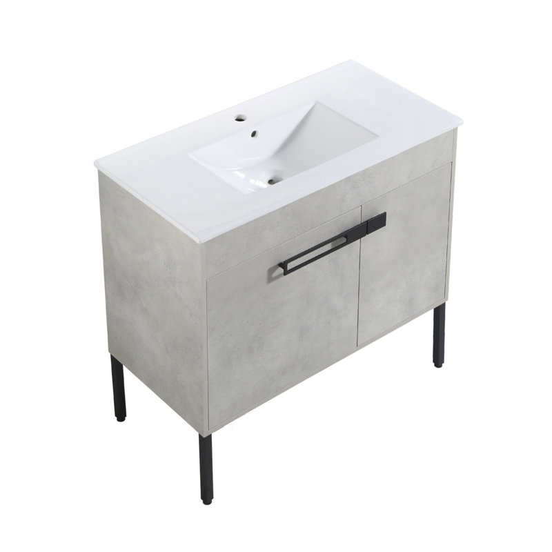 7 36'' Single Bathroom Vanity Base Only, Cement Gray