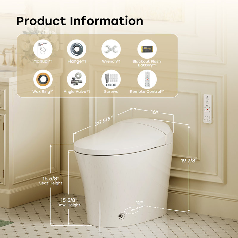 Calla Smart Bidet Toilet – Instant Warm Water Cleansing, 4-level Heated Seat, Antibacterial Surface, Multi-layer Safety Protection, Auto Flush, Energy-saving Design