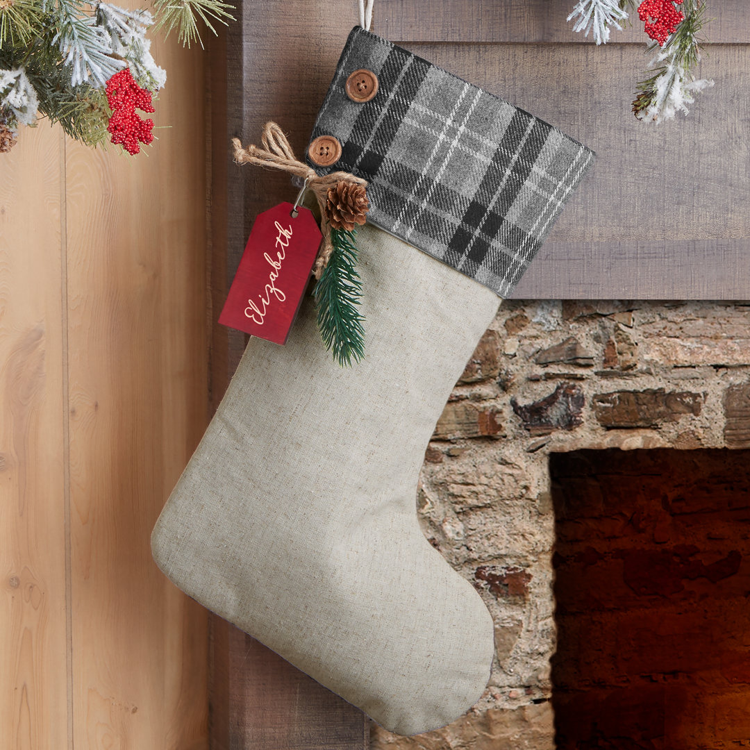 Evergreen Personalized with Alderwood Tag Stocking Personalization Mall