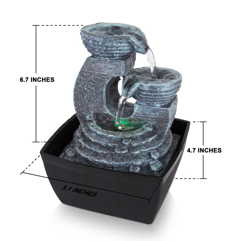 Fontaine de table relaxante avec lumière Okanagan