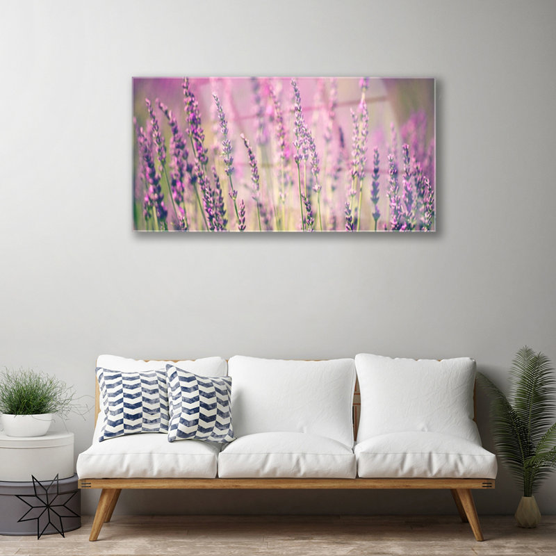 Glass Print Wall Art 100X50cm Image Printed On Glass Decorative Wall Picture Behind Toughened / Tempered Safety Real Glass For Kitchen & Living Room Theme: Flowers Floral