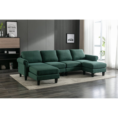 Canapé modulaire de salon moderne, canapé modulaire, canapé modulaire en U avec repose-pieds