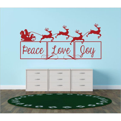 Décalcomanie murale paix love joy