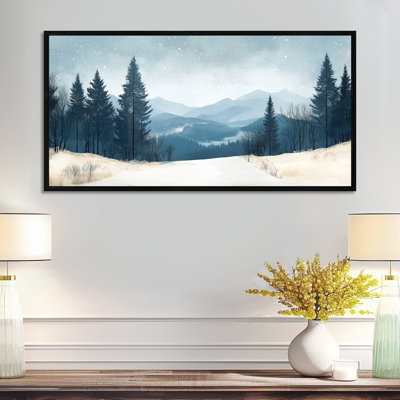 White Blue Nordic Ski Trail in Sweden – Minimalist Framed Prints, Modern Wall Decor