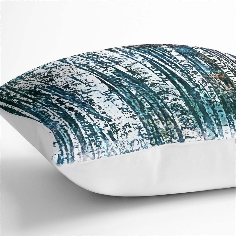 A Birch Tree Forest In Abstract Square Throw Cushion, 40 x 40 cm, White
