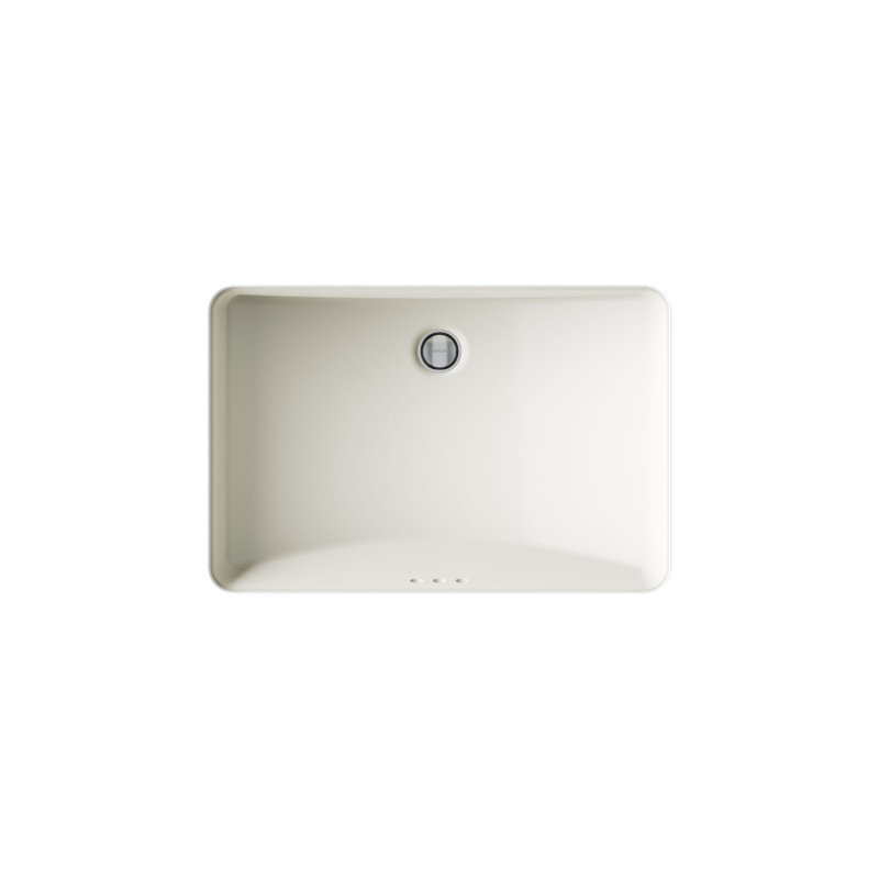 Ladena® Vitreous China Rectangular Undermount Bathroom Sink with Overflow, Biscuit