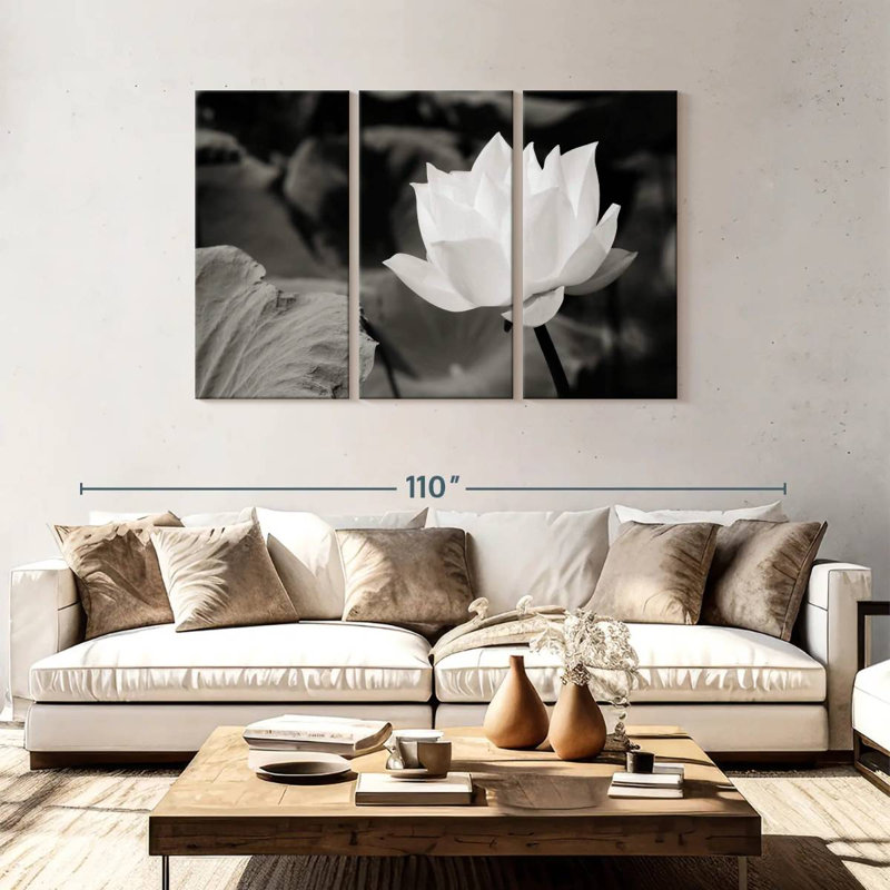 Lotus blanc immaculé Harnek, H 48 po x l 74 po