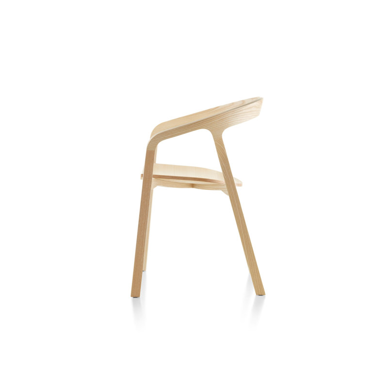 She Said Solid Wood Stacking Arm Chair, Natural
