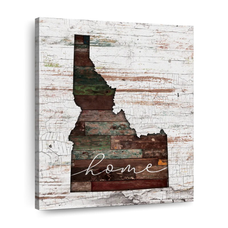 «Idaho Home Map» sur impression sur toile, H 15 po x l 12 po x P 1,25 po