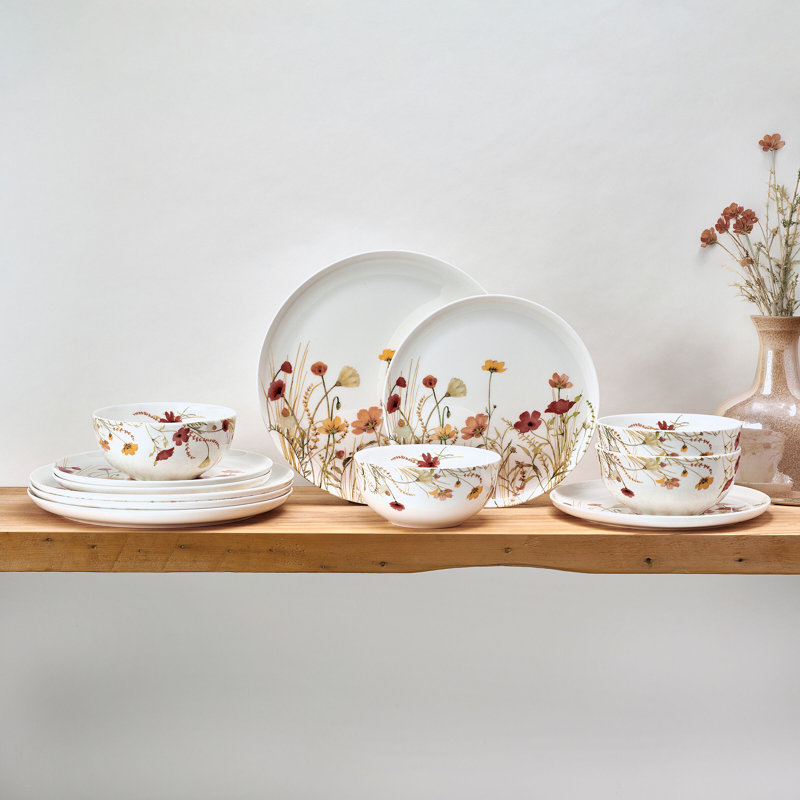 Mikasa Meadow Serenade 12-Piece Dinnerware Set, Service For 4