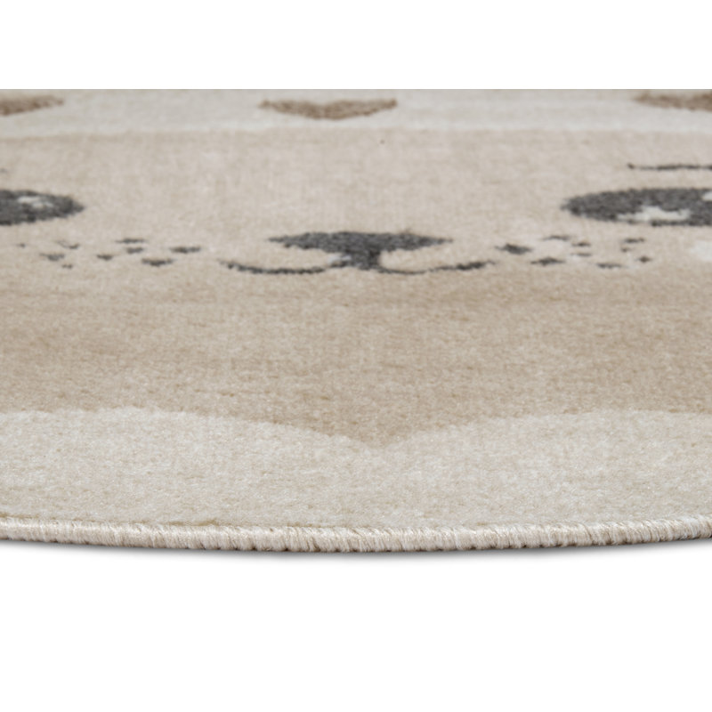 Adventures Children Beige Rug, Round 100cm