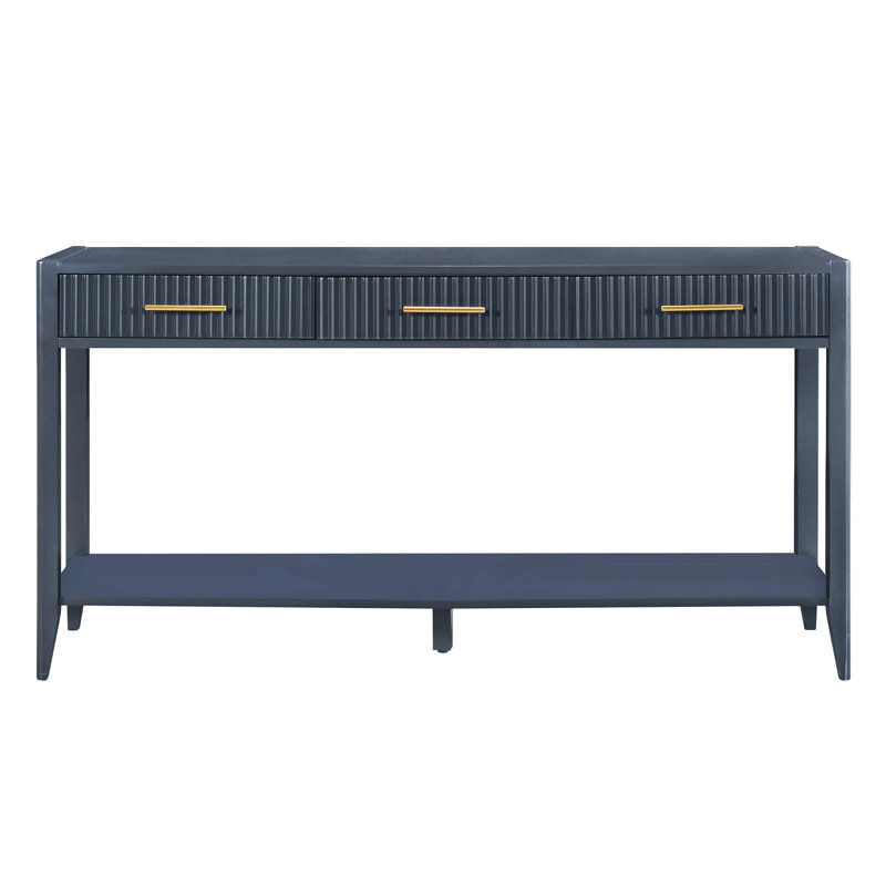 High-Quality Entryway Console Table With Vertical Stripe Drawers, Long Legs,Suitable For Entryway, Hallway, Living Room, Foyer, Corridor