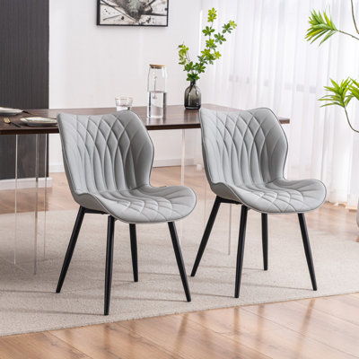 Chaise d'appoint rembourrée en similicuir avec structure en métal
