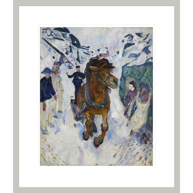 Cheval au galop par Edvard Munch - impression giclée sur cadre, 20.5" H x 17.75" W