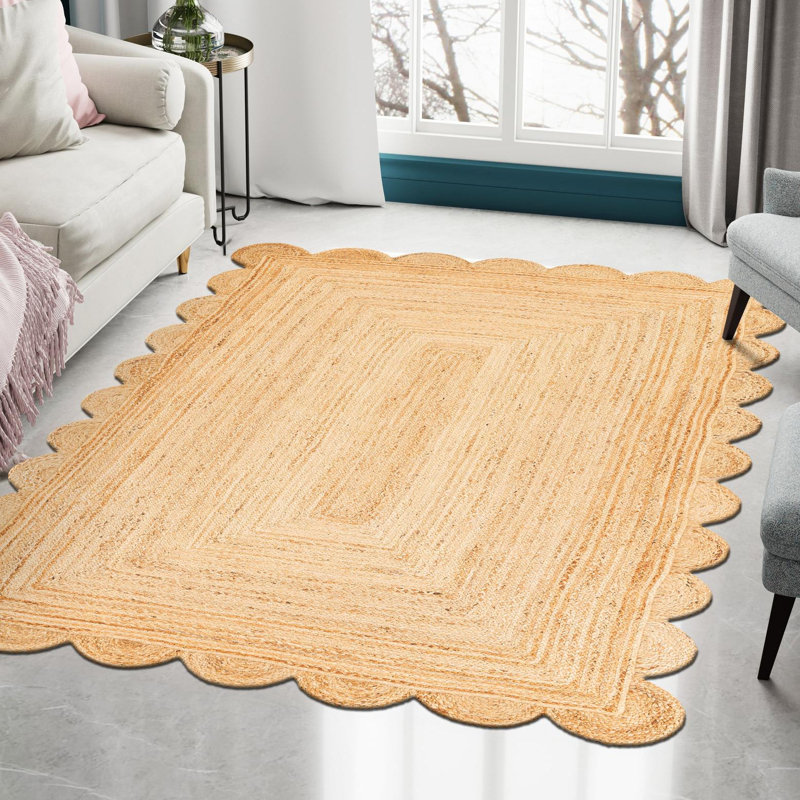 Cosner Hand Braided Area Rug, Rectangle 5'1" x 8'