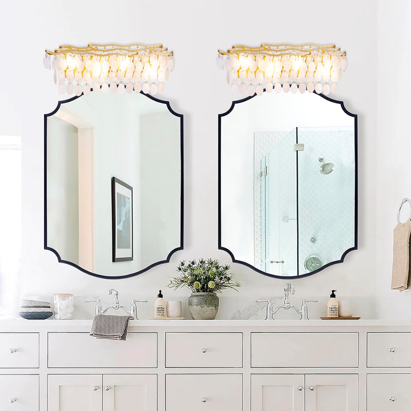 4-light Capiz Shell Vanity Light Wall Sconces Bathroom Light Fixtures