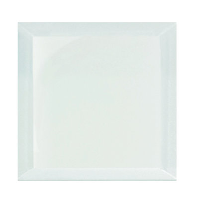 Carrelage mural de cuisine et de salle de bain carré biseauté en verre de grand format 8 po x 8 po Frosted Elegance