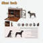 Meuble de caisse pliable en bois pour chien avec mangeoire rotative à 360 ° et plateau amovible-1156481057