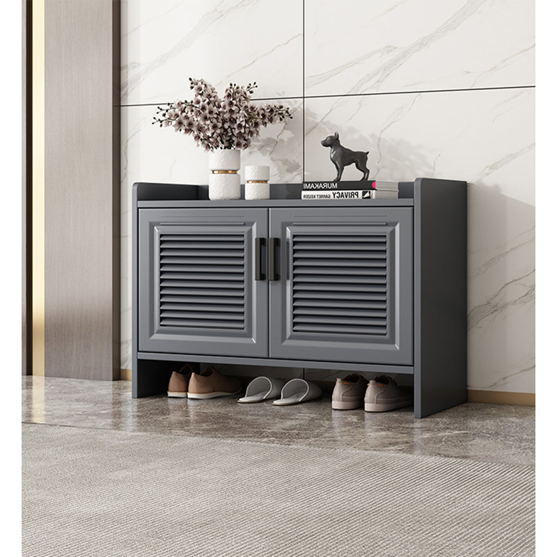 Banc de rangement moderne pour chaussures en alliage d'aluminium, Gris