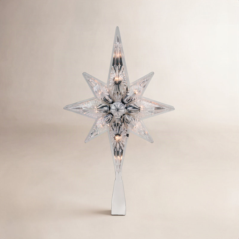 Décoration pour sommet de sapin de Noël en forme d'étoile de Bethléem, Argent