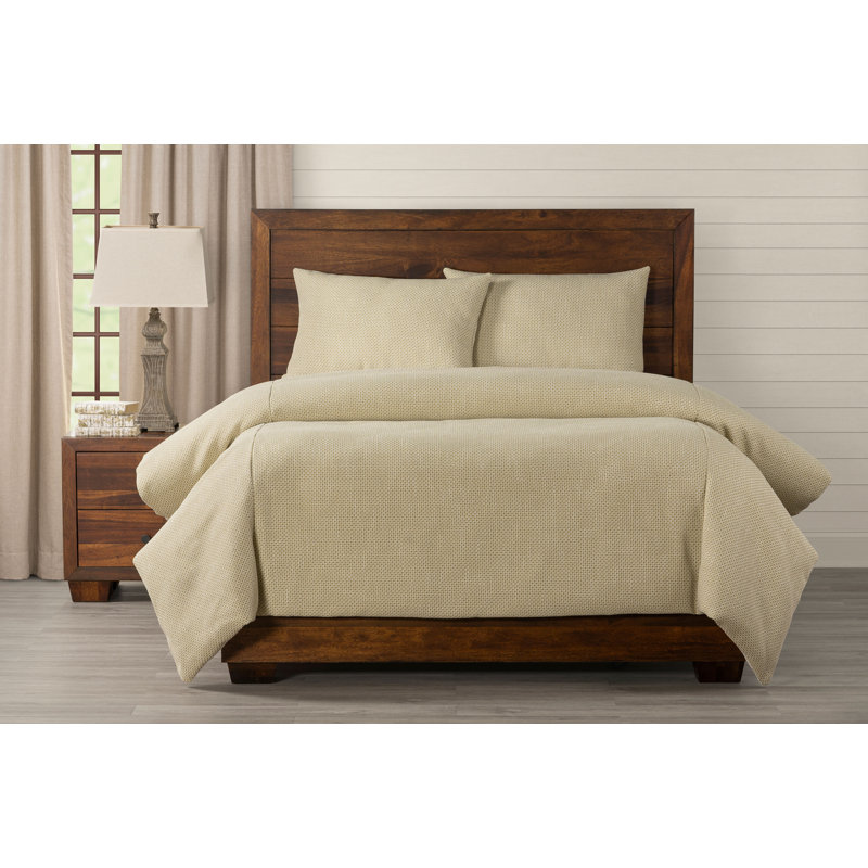 Smithsonian Lattice Weave Duvet Cover Set, California King Duvet Cover + 2 Pillow Shams, Fern