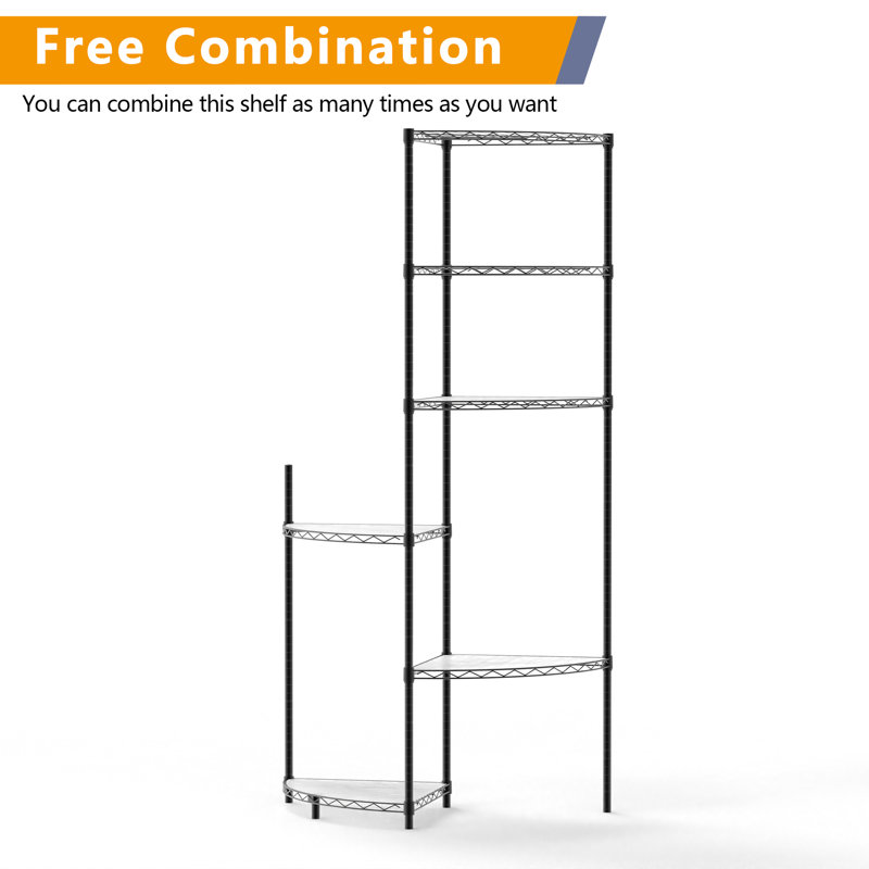 Étagère Luchezar H 72,1 po x l 18,1 po x P 18,1 po, Noir