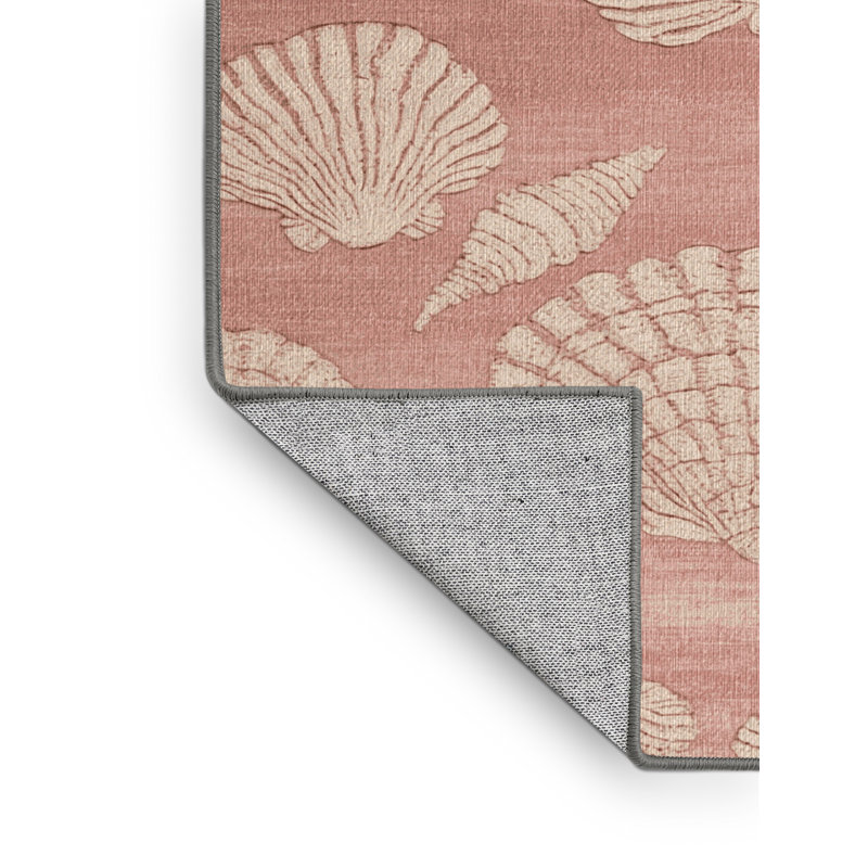  Tapis nautique lavable rose coquillage, Rectangle 6 pi x 9 pi