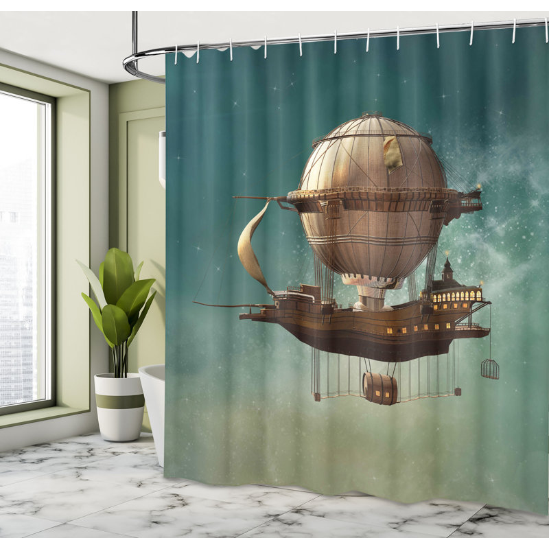 Rideau de douche simple steampunk steampunk artful de ciel avec rêve Maureen, H 84 po x l 69 po