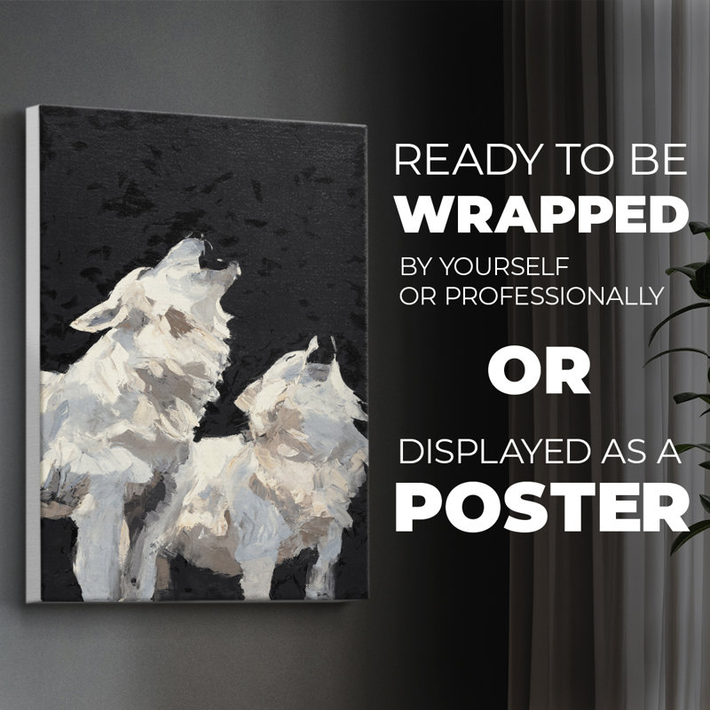 Midnight Wolves - Impression sur toile seulement - NON-CADRE, H 18 po x l 12 po