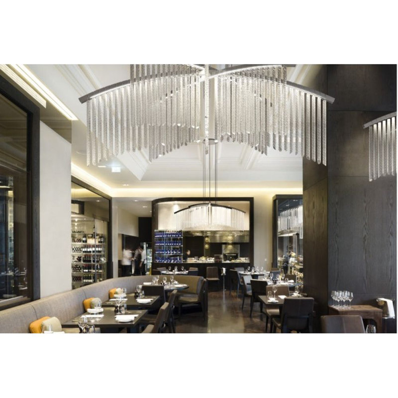 Lustre Murano, Transparent, Nickel poli, H 41 po x l 34 po x P 34 po