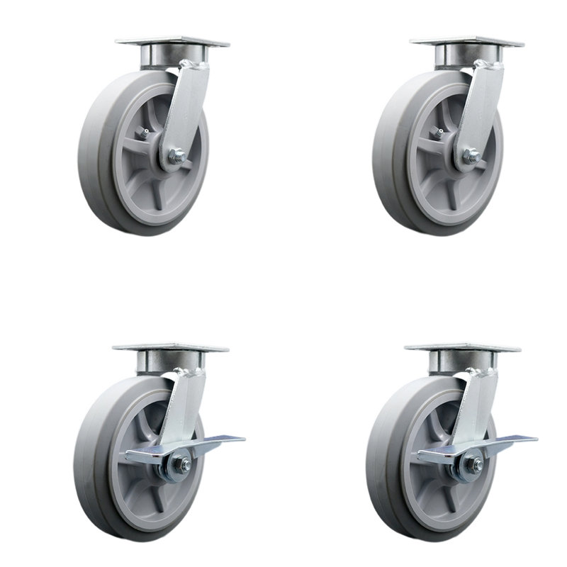 4 Piece Thermoplastic Rubber Caster Set