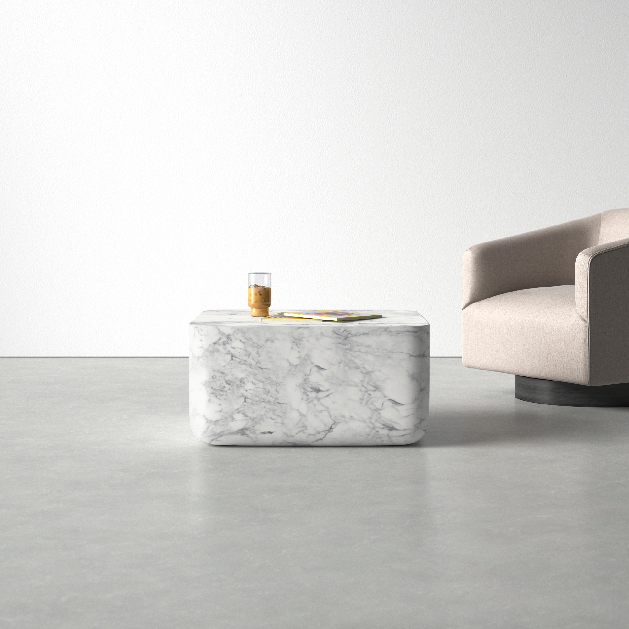 Antrim Single Coffee Table, White/Gray
