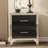 Elegant High Gloss Nightstand With Metal Handle-138913787