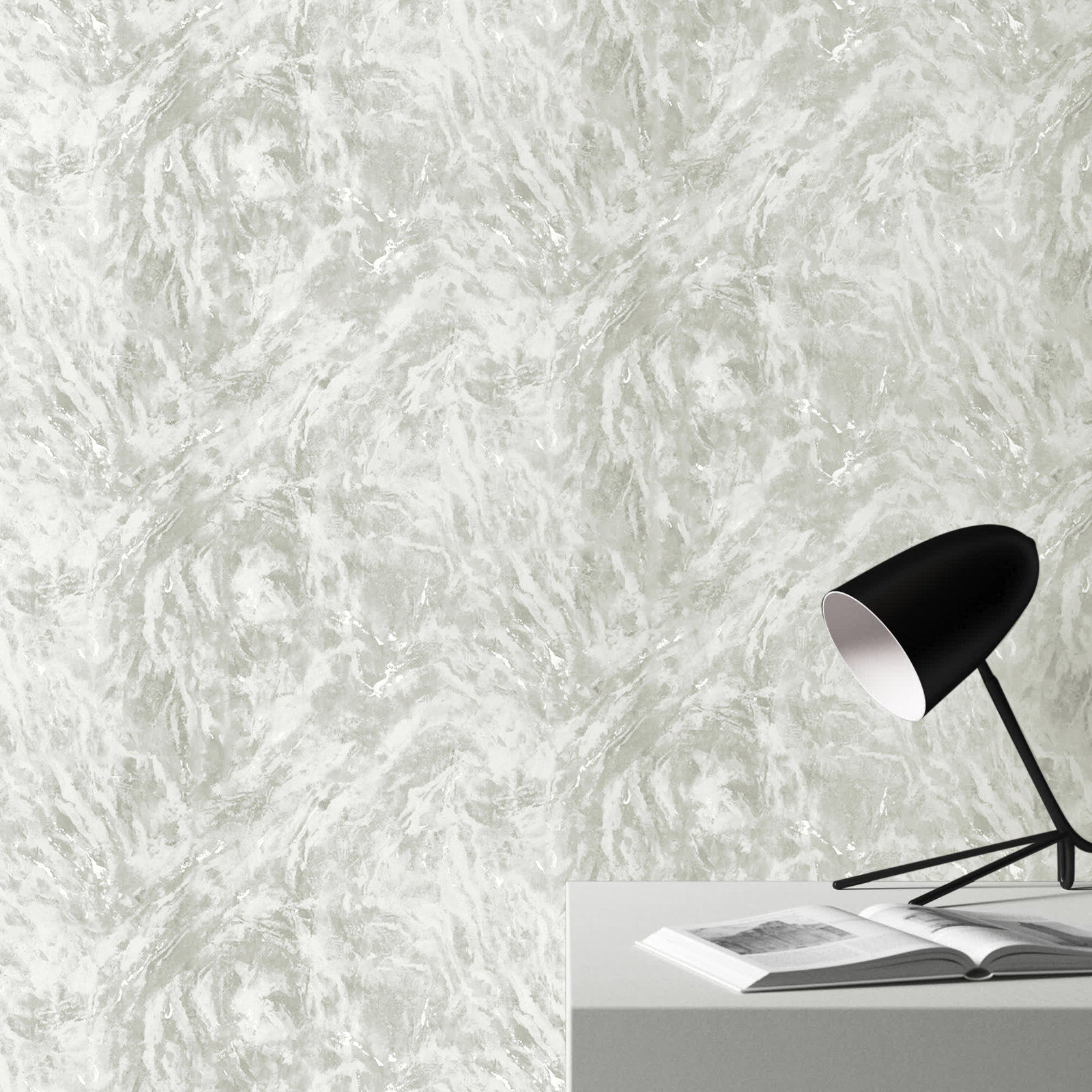 Aruba Marble Wallpaper, Silver