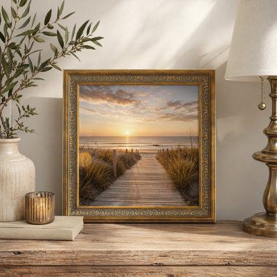 Picture Frame Gold, Vintage Photo Frames Ornate for Tabletop or Wall Hanging