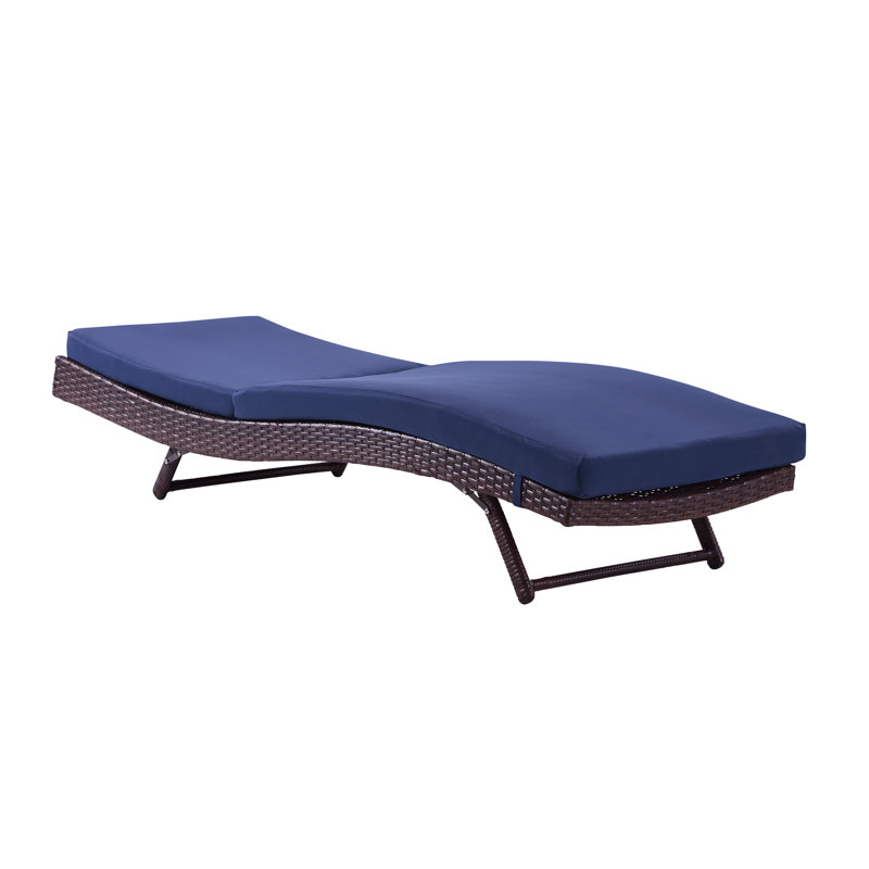 Ensemble de chaises longues avec coussins Prerte, Bleu marine